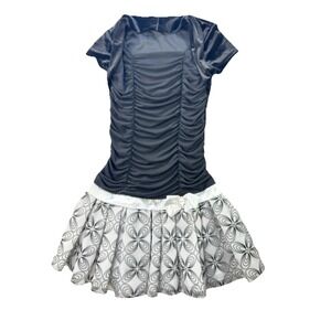 Amy Byer Girls Dress Vintage Y2K Black Velvet Rhinestone Lined Size Girl's 12